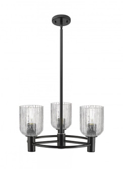 Crown Point - 3 Light - 18 inch - Matte Black - Pendant (3442|434-3CR-BK-G559-5CL)