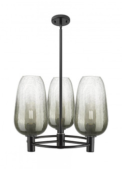 Brookhaven Flute - 3 Light - 21 inch - Matte Black - Pendant (3442|434-3CR-BK-G484-7SL)
