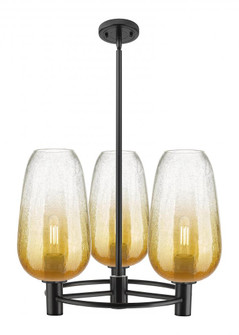 Brookhaven Flute - 3 Light - 21 inch - Matte Black - Pendant (3442|434-3CR-BK-G484-7AM)