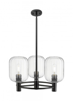 Preston Cylinder - 3 Light - 21 inch - Matte Black - Pendant (3442|434-3CR-BK-G460-7CL)