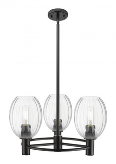 Preston Bulb - 3 Light - 20 inch - Matte Black - Pendant (3442|434-3CR-BK-G459-6CL)