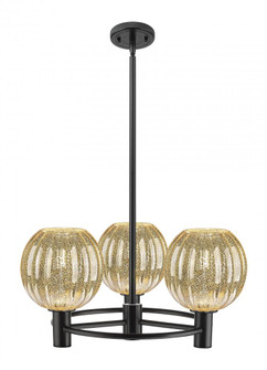 Preston Globe - 3 Light - 21 inch - Matte Black - Pendant (3442|434-3CR-BK-G458-7ME)