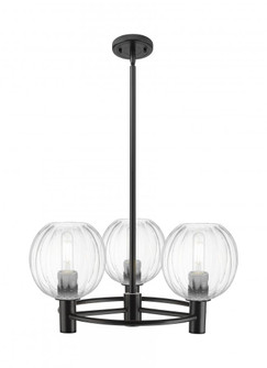 Preston Globe - 3 Light - 21 inch - Matte Black - Pendant (3442|434-3CR-BK-G458-7CL)
