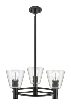 Caton - 3 Light - 20 inch - Matte Black - Pendant (3442|434-3CR-BK-G454)