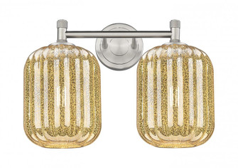 Preston Cylinder - 2 Light - 15 inch - Satin Nickel - Bath Vanity Light (3442|434-2W-SN-G460-7ME)