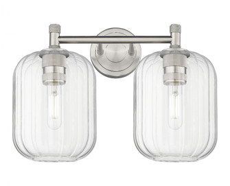 Preston Cylinder - 2 Light - 15 inch - Satin Nickel - Bath Vanity Light (3442|434-2W-SN-G460-7CL)