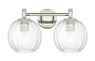 Preston Globe - 2 Light - 15 inch - Polished Nickel - Bath Vanity Light (3442|434-2W-PN-G458-7CL)