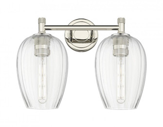 Preston Flute - 2 Light - 14 inch - Polished Nickel - Bath Vanity Light (3442|434-2W-PN-G457-6CL)