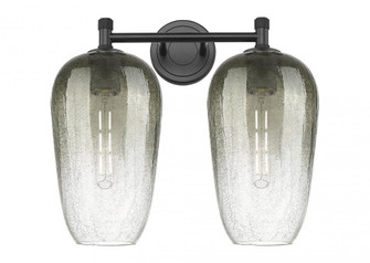 Brookhaven Flute - 2 Light - 15 inch - Matte Black - Bath Vanity Light (3442|434-2W-BK-G484-7SL)