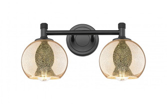 Athens - 2 Light - 14 inch - Matte Black - Bath Vanity Light (3442|434-2W-BK-G128-6)