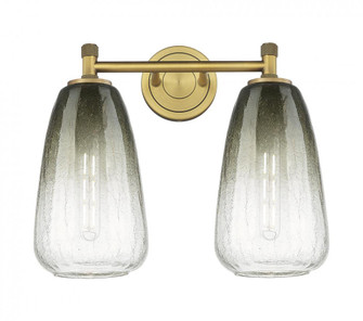 Brookhaven Almond - 2 Light - 14 inch - Brushed Brass - Bath Vanity Light (3442|434-2W-BB-G480-6SL)