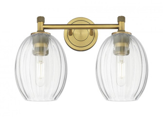 Preston Bulb - 2 Light - 14 inch - Brushed Brass - Bath Vanity Light (3442|434-2W-BB-G459-6CL)