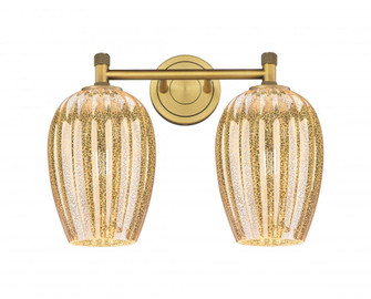 Preston Flute - 2 Light - 14 inch - Brushed Brass - Bath Vanity Light (3442|434-2W-BB-G457-6ME)