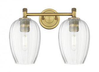 Preston Flute - 2 Light - 14 inch - Brushed Brass - Bath Vanity Light (3442|434-2W-BB-G457-6CL)