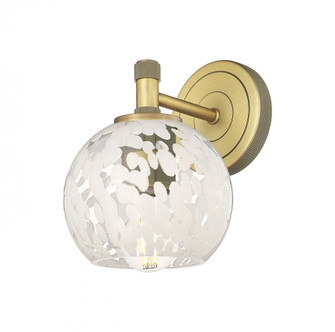 White Mouchette - 1 Light - 6 inch - Brushed Brass - Sconce (3442|434-1W-BB-G1216-6WM)