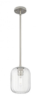 Preston Cylinder - 1 Light - 7 inch - Satin Nickel - Pendant (3442|434-1S-SN-G460-7CL)