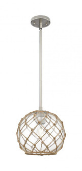 Farmhouse Rope - 1 Light - 10 inch - Satin Nickel - Pendant (3442|434-1S-SN-G122-10RB)