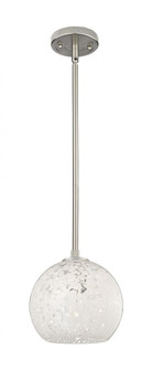 White Mouchette - 1 Light - 8 inch - Satin Nickel - Pendant (3442|434-1S-SN-G1216-8WM)