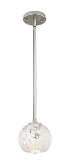 White Mouchette - 1 Light - 6 inch - Satin Nickel - Pendant (3442|434-1S-SN-G1216-6WM)