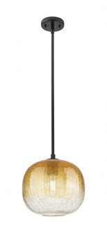 Brookhaven Sphere - 1 Light - 11 inch - Matte Black - Pendant (3442|434-1S-BK-G481-10AM)