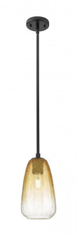 Brookhaven Almond - 1 Light - 6 inch - Matte Black - Pendant (3442|434-1S-BK-G480-6AM)
