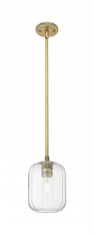 Preston Cylinder - 1 Light - 7 inch - Brushed Brass - Pendant (3442|434-1S-BB-G460-7CL)
