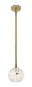 White Mouchette - 1 Light - 6 inch - Brushed Brass - Pendant (3442|434-1S-BB-G1216-6WM)