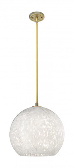 White Mouchette - 1 Light - 14 inch - Brushed Brass - Pendant (3442|434-1S-BB-G1216-14WM)