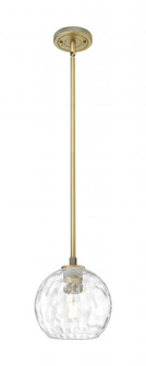 Athens Water Glass - 1 Light - 8 inch - Brushed Brass - Pendant (3442|434-1S-BB-G1215-8)