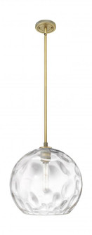 Athens Water Glass - 1 Light - 13 inch - Brushed Brass - Pendant (3442|434-1S-BB-G1215-14)