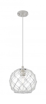 Farmhouse Rope - 1 Light - 10 inch - Satin Nickel - Cord Hung - Pendant (3442|434-1P-SN-G122-10RW)