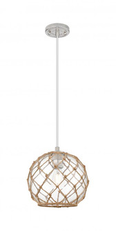 Farmhouse Rope - 1 Light - 10 inch - Satin Nickel - Cord Hung - Pendant (3442|434-1P-SN-G122-10RB)