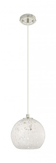 White Mouchette - 1 Light - 8 inch - Polished Nickel - Cord Hung - Pendant (3442|434-1P-PN-G1216-8WM)