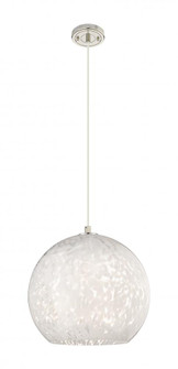 White Mouchette - 1 Light - 14 inch - Polished Nickel - Cord Hung - Pendant (3442|434-1P-PN-G1216-14WM)