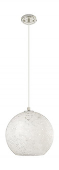 White Mouchette - 1 Light - 12 inch - Polished Nickel - Cord Hung - Pendant (3442|434-1P-PN-G1216-12WM)
