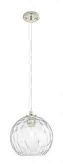 Athens Water Glass - 1 Light - 10 inch - Polished Nickel - Cord Hung - Pendant (3442|434-1P-PN-G1215-10)