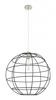 Lake Placid - 1 Light - 22 inch - Polished Nickel - Cord Hung - Pendant (3442|434-1P-PN-CE-22-BK)