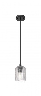 Crown Point - 1 Light - 5 inch - Matte Black - Cord Hung - Pendant (3442|434-1P-BK-G559-5CL)