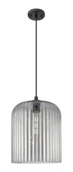 Crown Point - 1 Light - 5 inch - Matte Black - Cord Hung - Pendant (3442|434-1P-BK-G559-12SM)