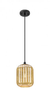 Preston Cylinder - 1 Light - 7 inch - Matte Black - Cord Hung - Pendant (3442|434-1P-BK-G460-7ME)