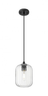 Preston Cylinder - 1 Light - 7 inch - Matte Black - Cord Hung - Pendant (3442|434-1P-BK-G460-7CL)