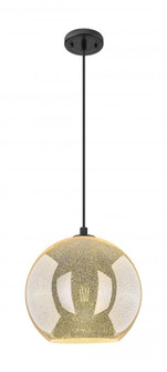 Athens - 1 Light - 12 inch - Matte Black - Cord Hung - Pendant (3442|434-1P-BK-G128-12)