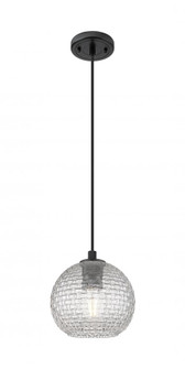 Athens - 1 Light - 8 inch - Matte Black - Cord Hung - Pendant (3442|434-1P-BK-G122C-8CL)