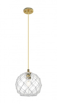 Farmhouse Rope - 1 Light - 10 inch - Brushed Brass - Cord Hung - Pendant (3442|434-1P-BB-G122-10RW)