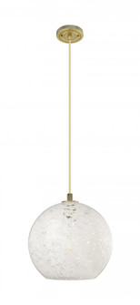 White Mouchette - 1 Light - 12 inch - Brushed Brass - Cord Hung - Pendant (3442|434-1P-BB-G1216-12WM)
