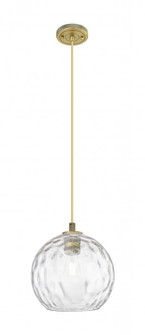 Athens Water Glass - 1 Light - 10 inch - Brushed Brass - Cord Hung - Pendant (3442|434-1P-BB-G1215-10)