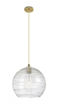 Athens Deco Swirl - 1 Light - 14 inch - Brushed Brass - Cord Hung - Pendant (3442|434-1P-BB-G1213-14CL)