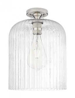 Crown Point - 1 Light - 5 inch - Satin Nickel - Flush Mount (3442|434-1F-SN-G559-12CL)