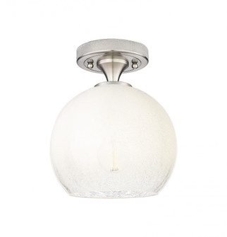 Brookhaven Globe - 1 Light - 8 inch - Satin Nickel - Semi-Flush Mount (3442|434-1F-SN-G483-8OP)