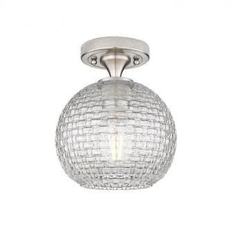 Athens - 1 Light - 8 inch - Satin Nickel - Semi-Flush Mount (3442|434-1F-SN-G122C-8CL)